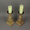 Set of 2 Wooden Pedestal Candle Holders Rustic Centerpiece Home Decor